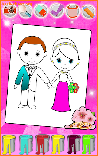 Bride and Groom Wedding Coloring Pages screenshot