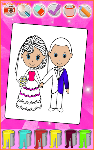 Bride and Groom Wedding Coloring Pages 2 screenshot