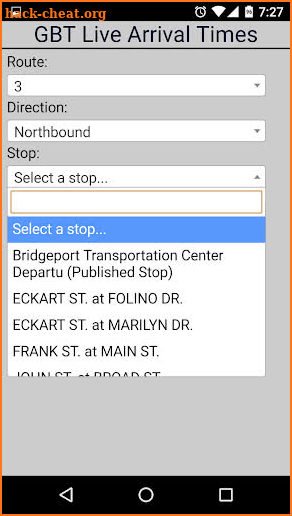 Bridgeport GBT Bus Tracker screenshot