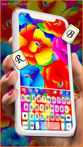 Bright Color Flowers Keyboard Background screenshot