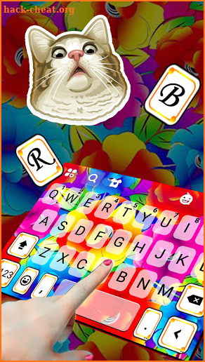 Bright Color Flowers Keyboard Background screenshot