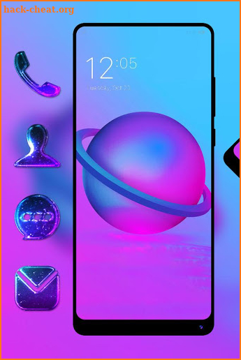 Bright neon planet fantasy tech theme screenshot