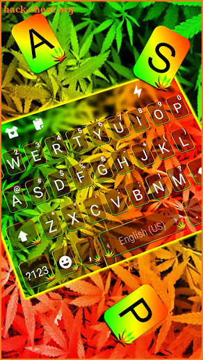 Bright Neon Weed Keyboard Background screenshot