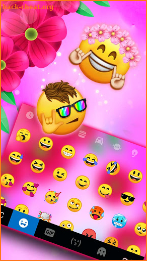 Bright Pink Floral Keyboard Background screenshot