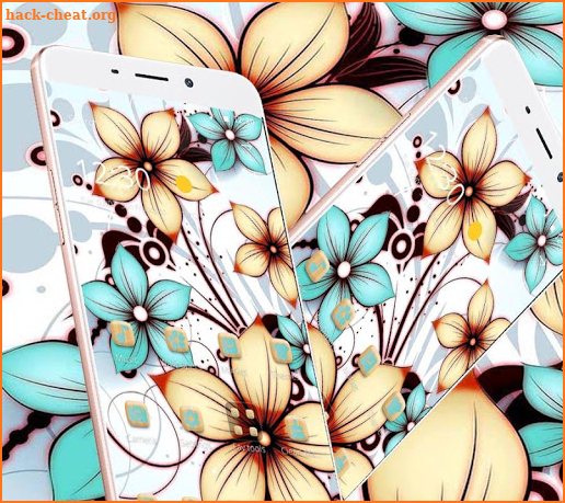 Bright Vine Sea Flowers Theme screenshot