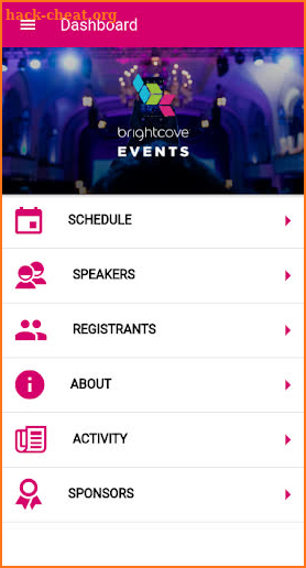 Brightcove Events screenshot