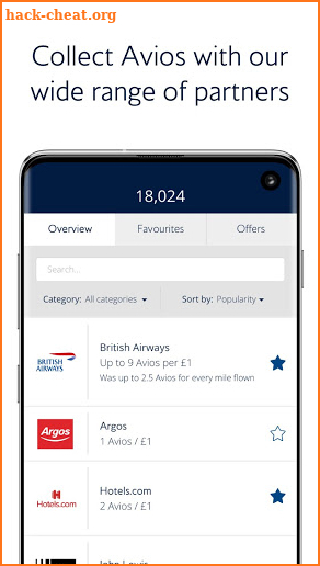 British Airways Executive Club Rewards screenshot