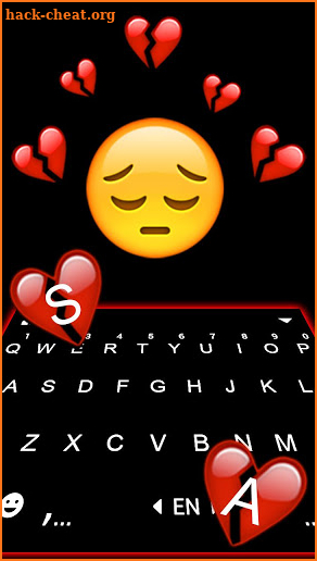 Broken Heart Emoji Keyboard Theme screenshot