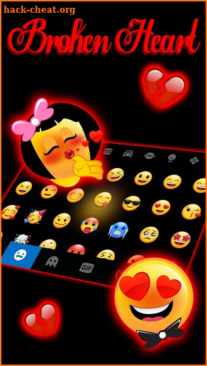 Broken Heart Emoji Keyboard Theme screenshot