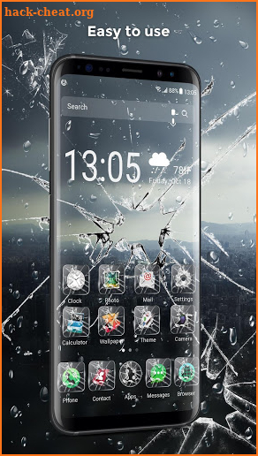 Broken Screen Glass Launcher for Android screenshot