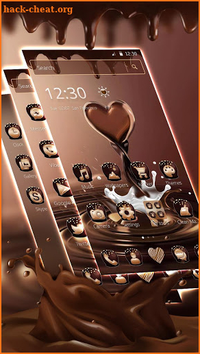 Brown Chocolate Sweet Heart Theme screenshot
