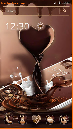 Brown Chocolate Sweet Heart Theme screenshot