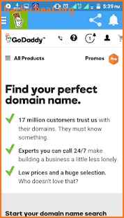 Browse GoDaddy screenshot