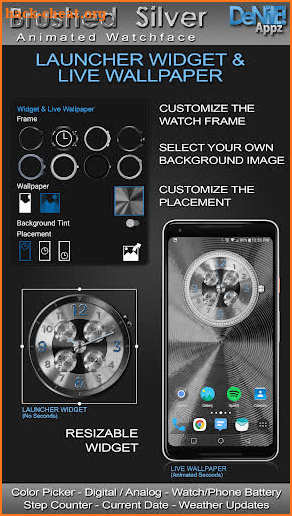 Brushed Silver HD Watch Face screenshot