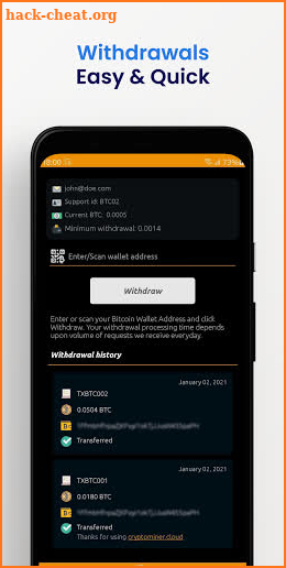 BTC Miner - Bitcoin Cloud Miner screenshot