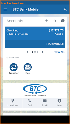 BTC Mobile Banking screenshot