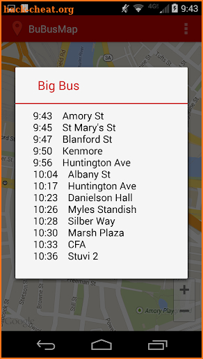 BU Bus Tracker screenshot