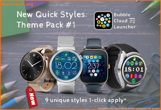 Bubble Cloud Watch face pack screenshot