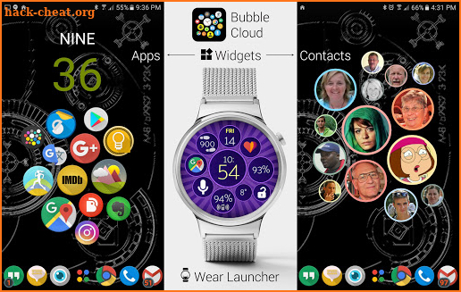 Bubble Cloud Wear Launcher Watchface (Wear OS) screenshot