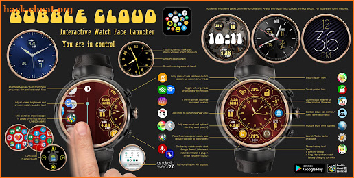 Bubble Cloud Wear Launcher Watchface (Wear OS) screenshot