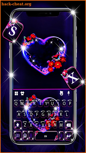 Bubble Heart Keyboard Background screenshot