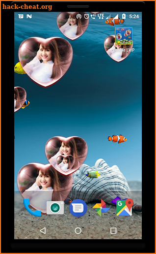 Bubble photo live wallpaper with aquarium screenshot