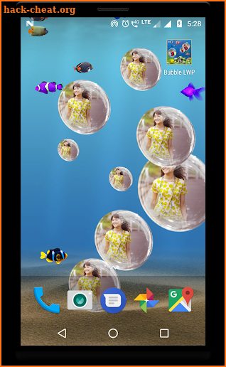 Bubble photo live wallpaper with aquarium screenshot
