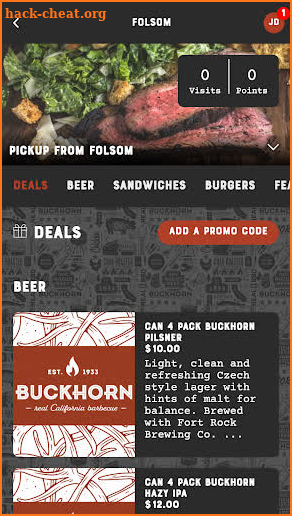 Buckhorn Grill screenshot