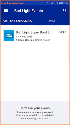 Bud Light Events screenshot