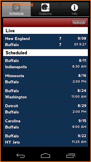 Buffalo Football Live Radio screenshot