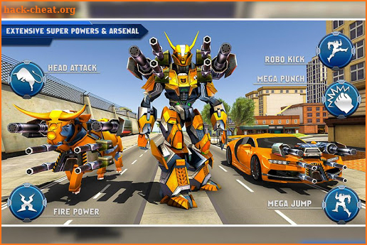 Bull Robot Car Transforming Games: Robot Shooting screenshot