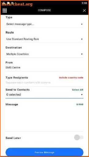 Bullion SMS screenshot
