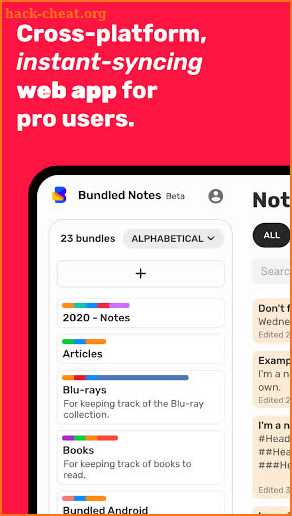 Bundled Notes - notes, writing, lists, to-do. screenshot