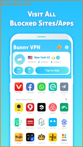 Bunny VPN - Visit Blocked Video Sites screenshot
