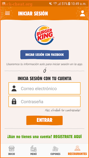 Burger King Colombia screenshot