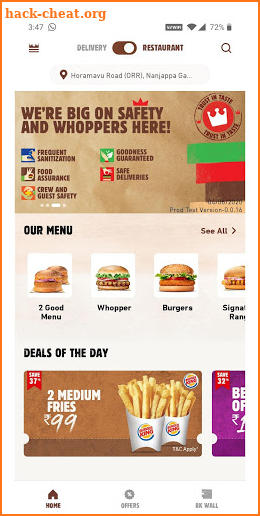Burger King India screenshot