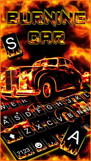 Burning Car Keyboard Theme screenshot