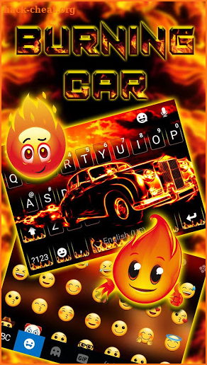 Burning Car Keyboard Theme screenshot