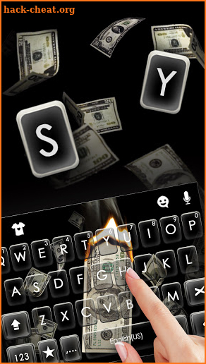 Burning Dollars Keyboard Background screenshot