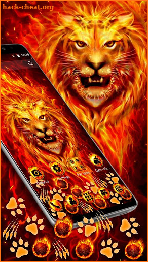 Burning Fire Lion Gravity Theme screenshot