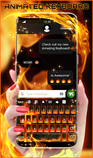 Burning Flaming Fire HD Animated Keyboard Theme screenshot