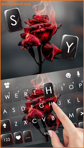 Burning Rose Keyboard Background screenshot