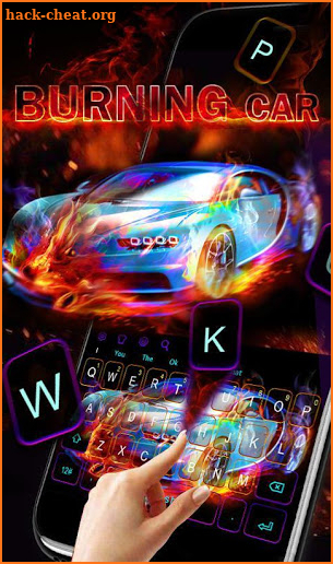 Burning Sports Car Keyboard Theme screenshot