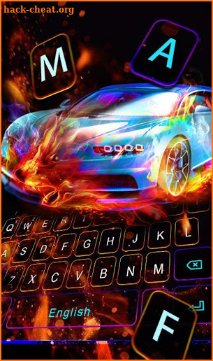 Burning Sports Car Keyboard Theme screenshot