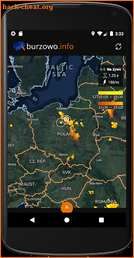 Burzowo.info - Lightning map screenshot