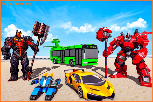 Bus Robot Car 3d - Hammer Robot Transforming Game screenshot