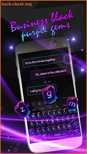 Business black purple gems Keyboard screenshot