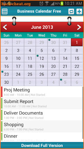 Business Calendar Free screenshot