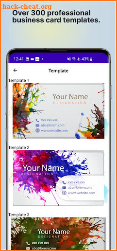 Business Card screenshot
