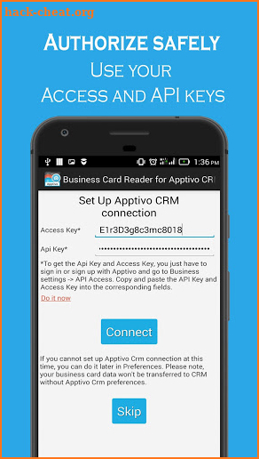 Business Card Reader for Apptivo CRM screenshot